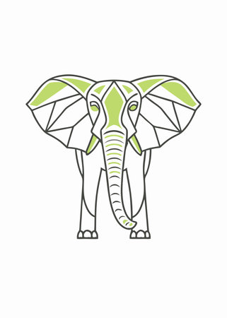 Minimalist Elephant on white backgroundのイラスト素材