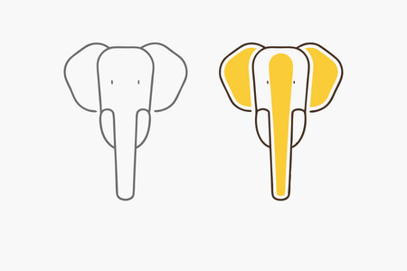 Minimalist Elephant on white backgroundのイラスト素材