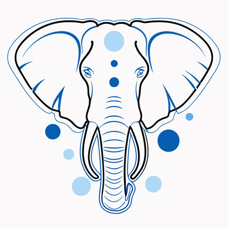 Minimalist Elephant on white backgroundのイラスト素材