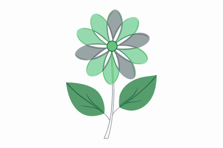 Minimalist flower on white backgroundのイラスト素材