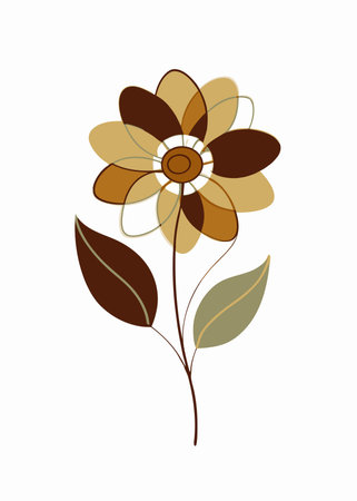 Minimalist flower on white backgroundのイラスト素材