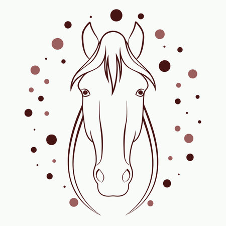 Minimalist Horse on white backgroundのイラスト素材