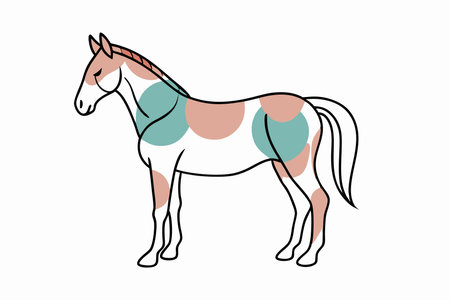 Minimalist Horse on white backgroundのイラスト素材