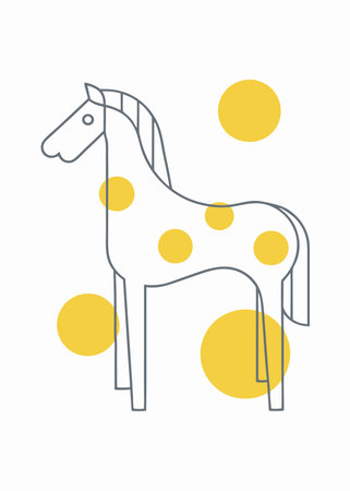 Minimalist Horse on white backgroundのイラスト素材