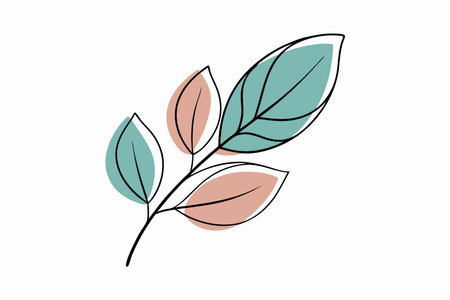 Minimalist Leaf on white backgroundのイラスト素材