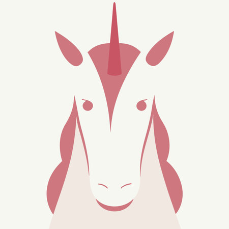 Minimalist Unicorn on white backgroundのイラスト素材
