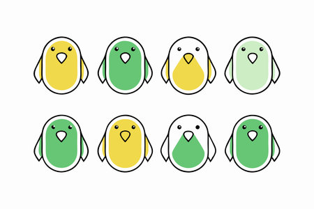 Birds icon collection on white background