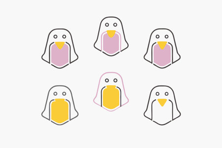 Birds icon collection on white backgroundのイラスト素材