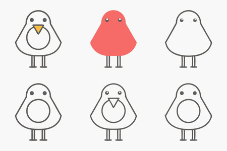 Birds icon collection on white backgroundのイラスト素材