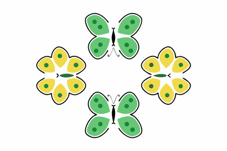 Butterfly collection on white backgroundのイラスト素材