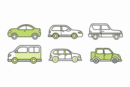 Cars icon collection on white backgroundのイラスト素材