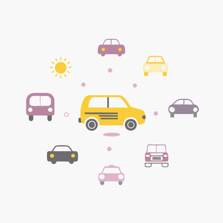 Cars icon collection on white backgroundのイラスト素材
