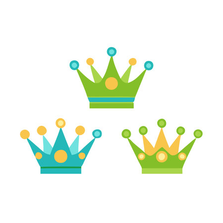 Crown icons set on white backgroundのイラスト素材