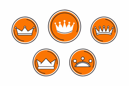 Crown icons set on white backgroundのイラスト素材