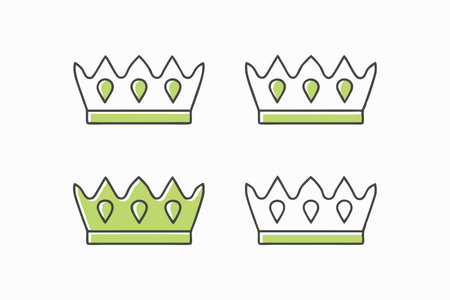 Crown icons set on white backgroundのイラスト素材