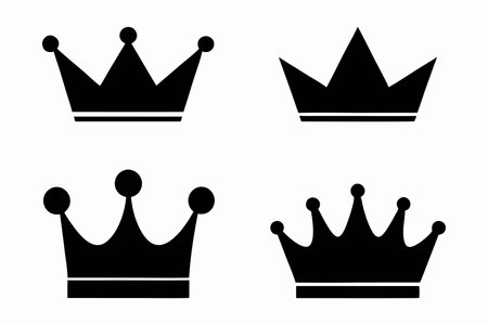 Crown icons set on white backgroundのイラスト素材