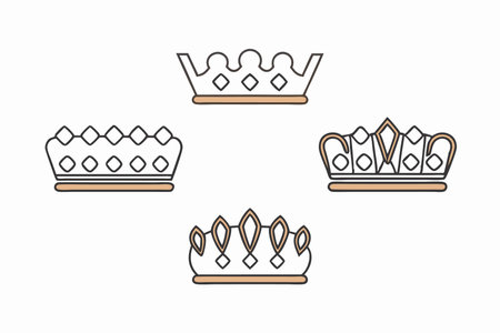 Crown icons set on white backgroundのイラスト素材