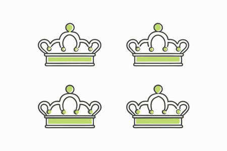 Crown icons set on white backgroundのイラスト素材