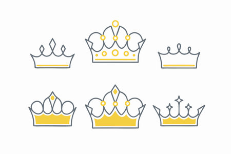 Crown icons set on white backgroundのイラスト素材