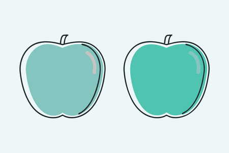 Minimalist apple on white backgroundのイラスト素材