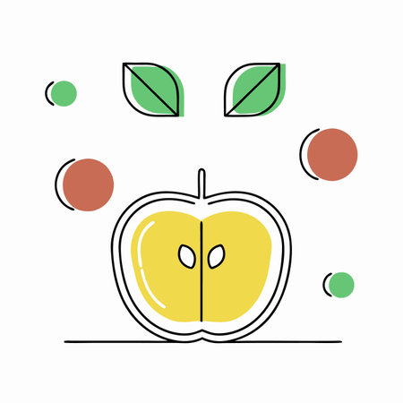 Minimalist apple on white backgroundのイラスト素材