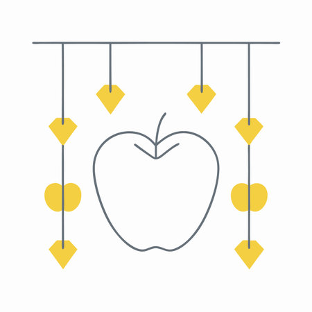 Minimalist apple on white backgroundのイラスト素材