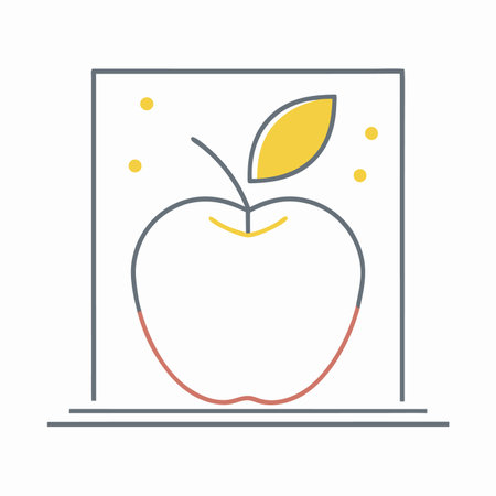 Minimalist apple on white backgroundのイラスト素材