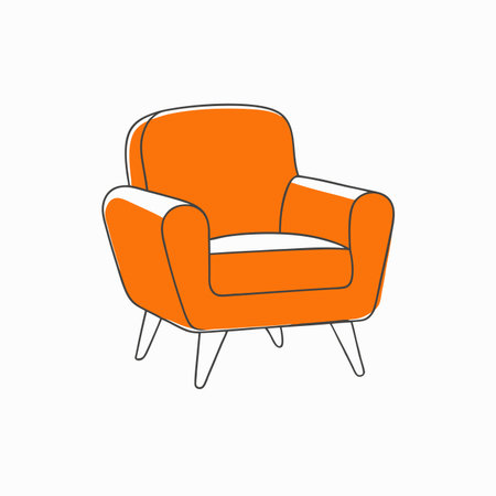 Minimalist armchair on white backgroundのイラスト素材