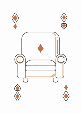 Minimalist armchair on white backgroundのイラスト素材