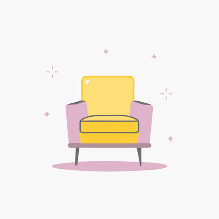 Minimalist armchair on white backgroundのイラスト素材