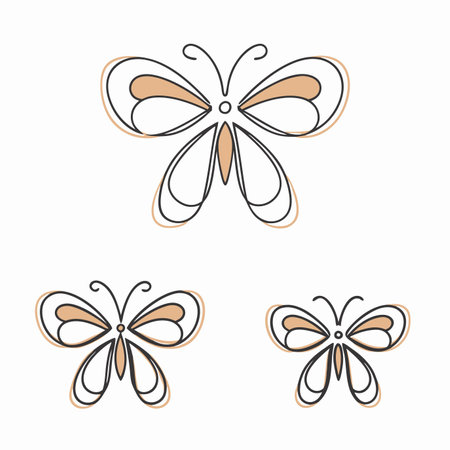 Minimalist butterfly on white backgroundのイラスト素材