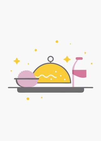 Minimalist food on white backgroundのイラスト素材