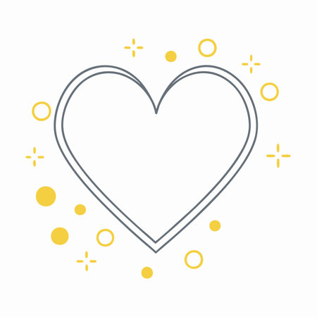 Heart shape in doodle cartoon style on white backgroundのイラスト素材