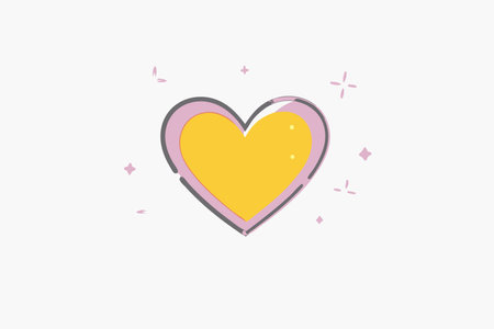 Heart shape in doodle cartoon style on white backgroundのイラスト素材
