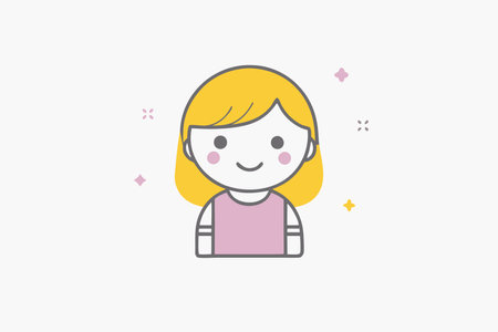 Minimalist girl line art on white backgroundのイラスト素材