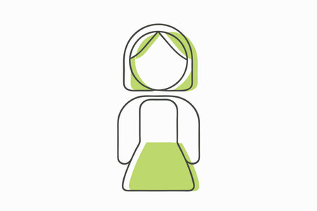 Minimalist girl line art on white backgroundのイラスト素材