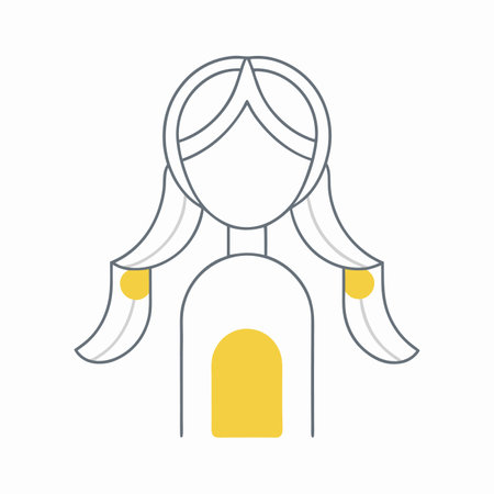 Minimalist girl line art on white backgroundのイラスト素材