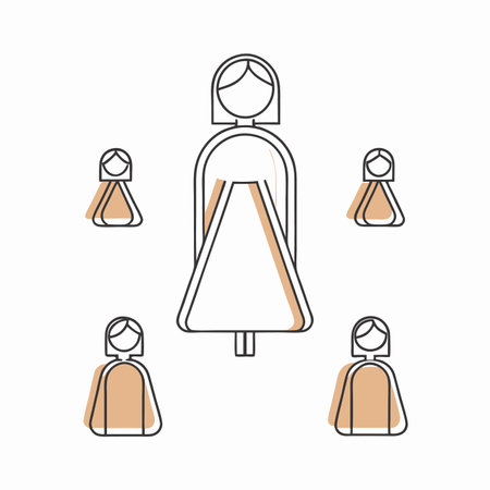 Minimalist girl line art on white backgroundのイラスト素材
