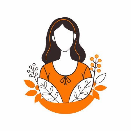 Minimalist mother illustration on white backgroundのイラスト素材