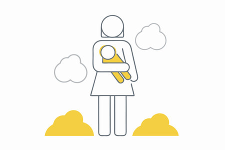 Minimalist mother illustration on white backgroundのイラスト素材