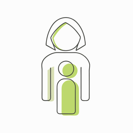 Minimalist mother illustration on white backgroundのイラスト素材