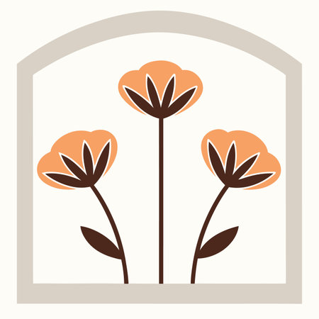 Minimalist Marigold flowers on white backgroundのイラスト素材