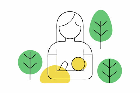 Minimalist mother illustration on white backgroundのイラスト素材