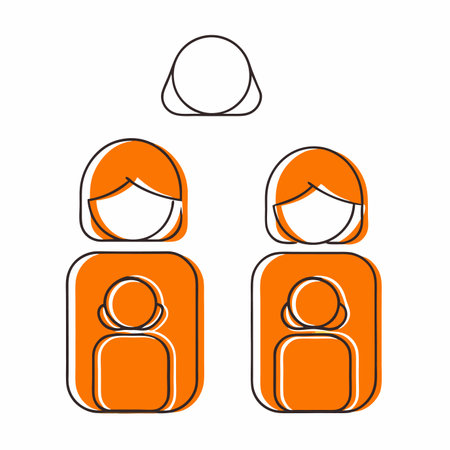 Minimalist mother illustration on white backgroundのイラスト素材