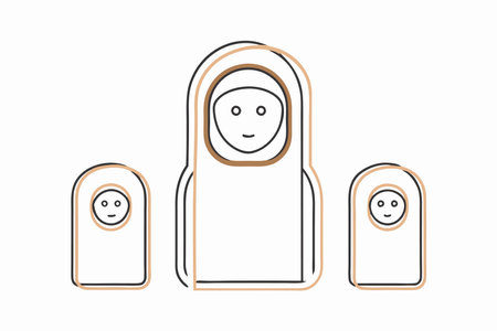 Minimalist mother illustration on white backgroundのイラスト素材