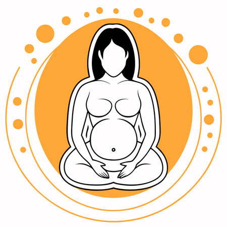 Minimalist mother illustration on white backgroundのイラスト素材