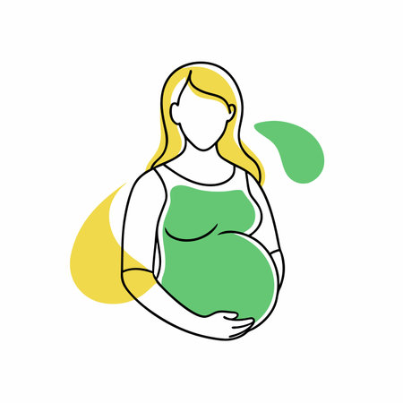 Minimalist mother illustration on white backgroundのイラスト素材