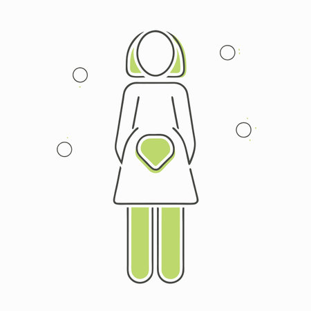 Minimalist mother illustration on white backgroundのイラスト素材