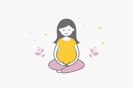 Minimalist mother illustration on white background