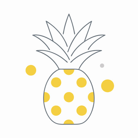 Minimalist pineapple on white backgroundのイラスト素材